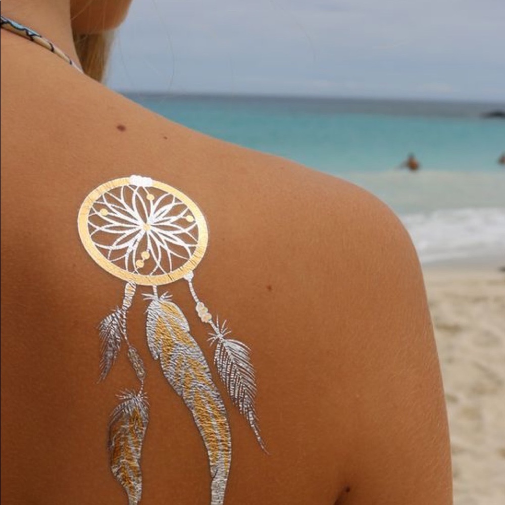4 Sheets Boho Festival Temporary Metallic Flash Tattoos - Picture 9 of 16